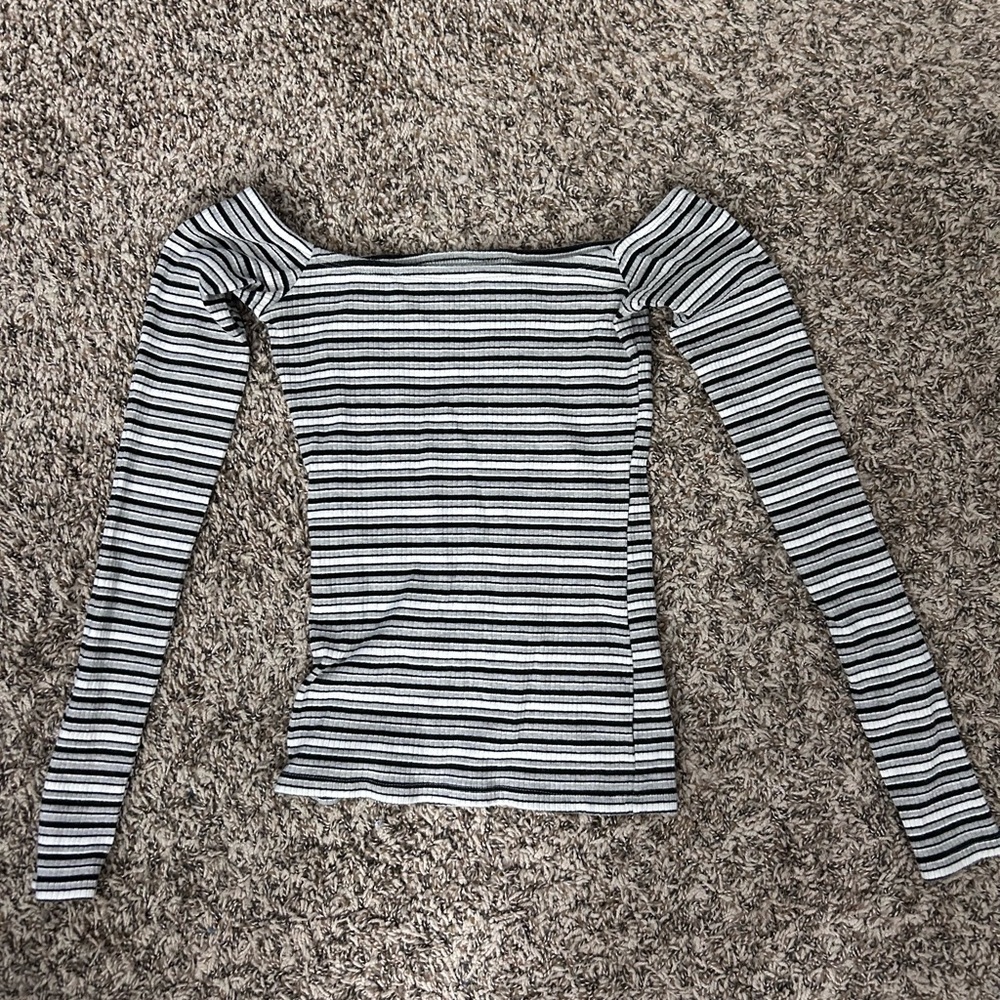 Striped Off-Shoulder Women's Top